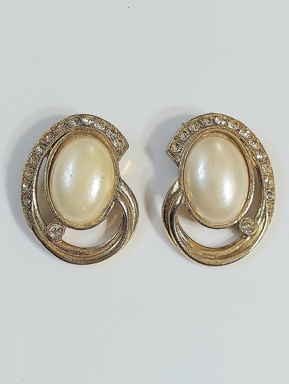 Vintage Bluette Pearl And Gold Shoe Clips - Made In France